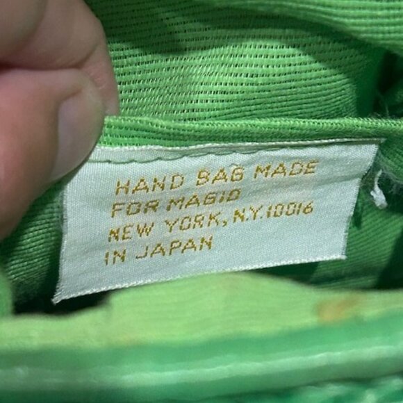 MAGID New York Handmade GREEN RAFFIA Beaded PURSE - Picture 8 of 8